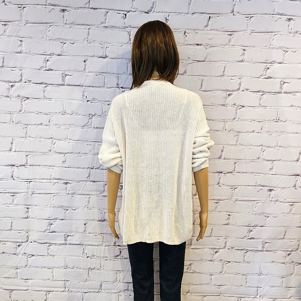BANANA REPUBLIC - 100% cotton cream chunky pullover knitted sweater - Picture 9 of 13